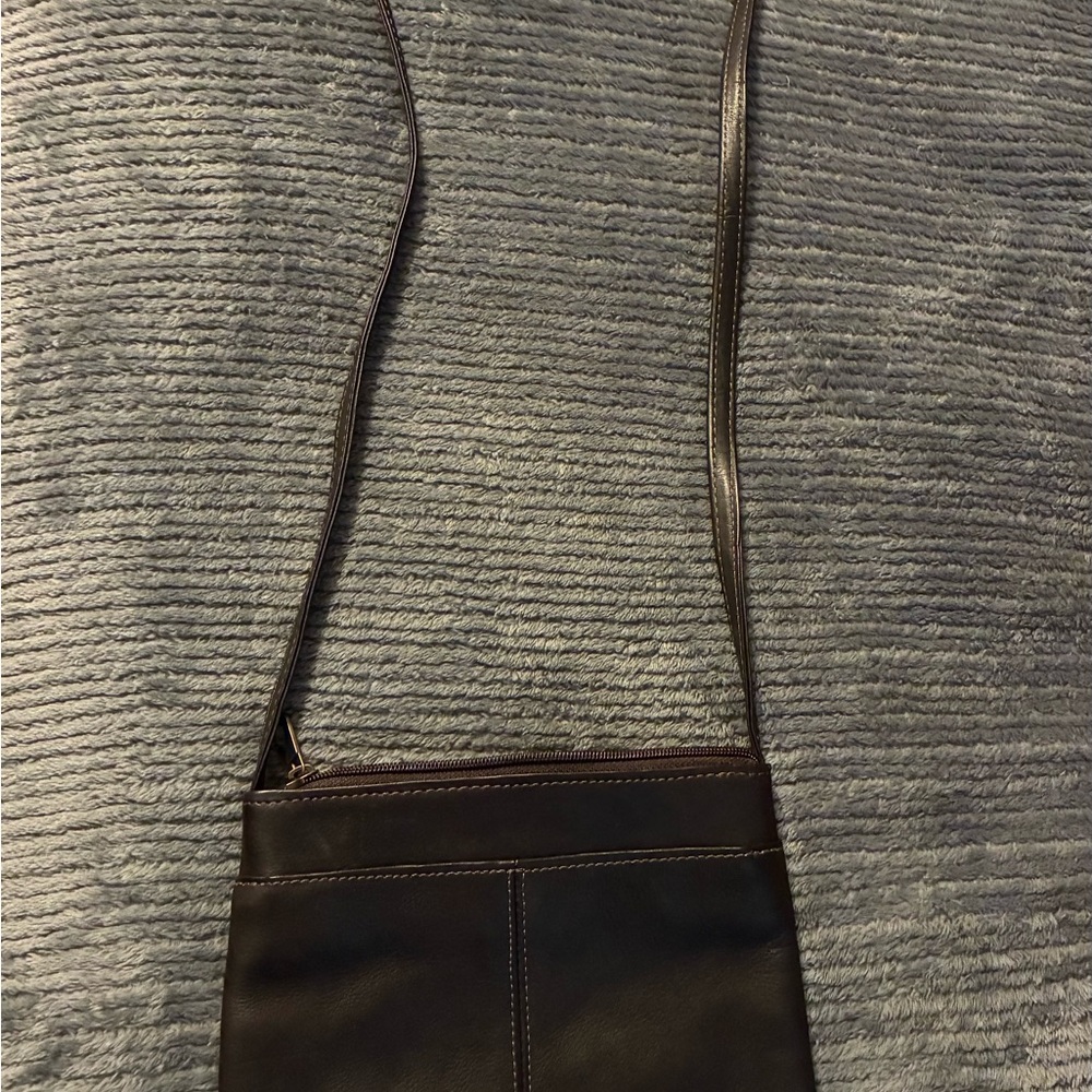 Dark Brown Leather Crossbody Bag